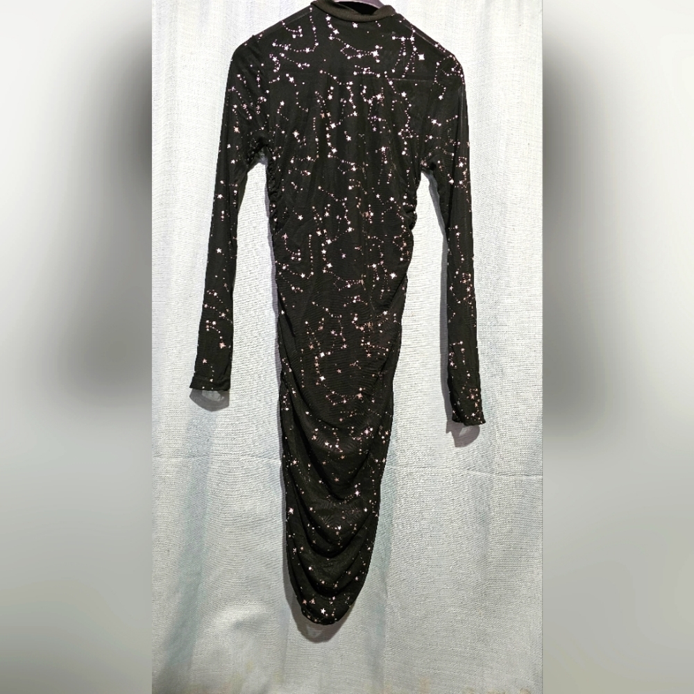 Sheer star celestial long sleeve dress